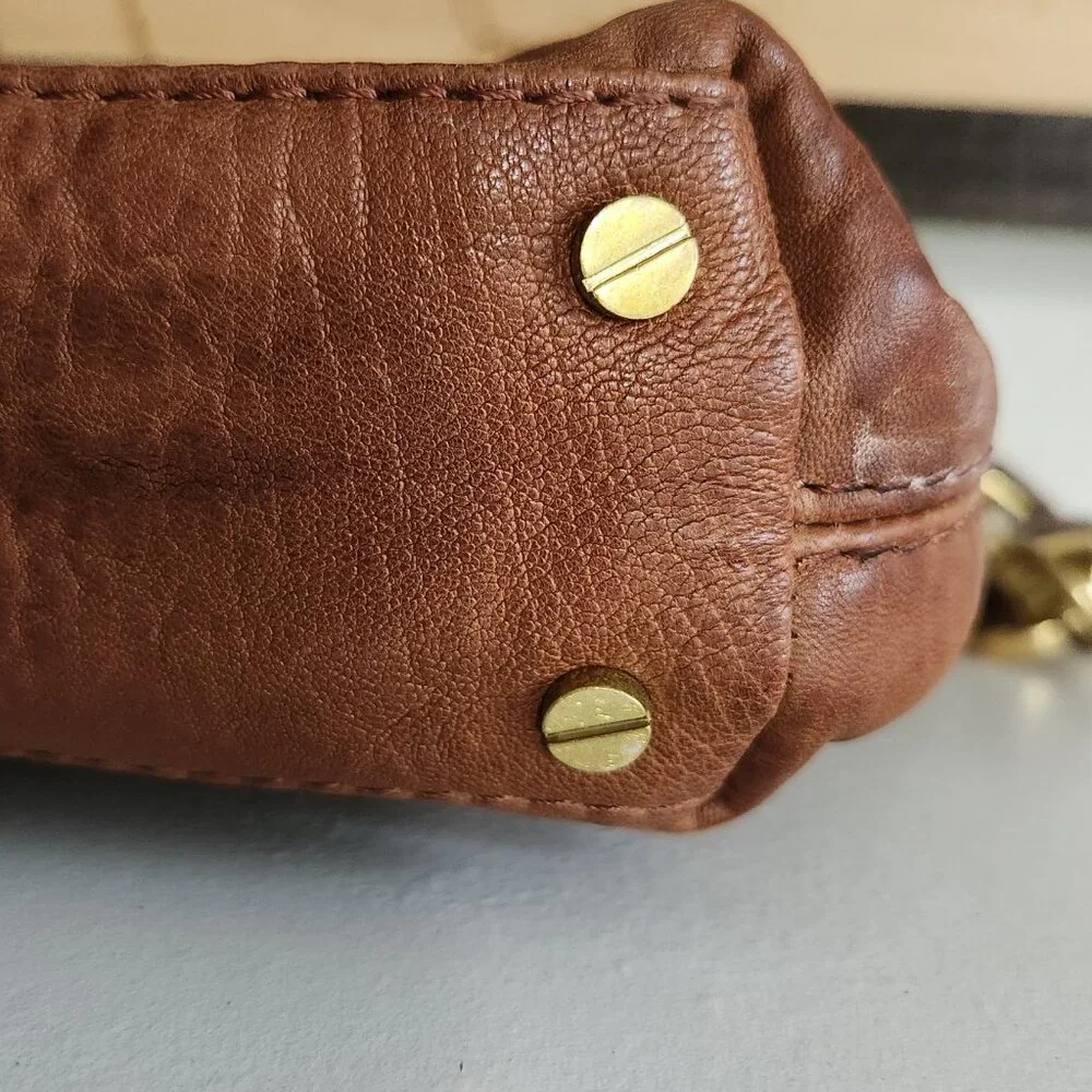 Tory Burch caramel/brown leather transformer bucket/ shoulder big bag